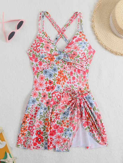 Flora Primavera Maillot de bain une pièce jupe intégrée 
