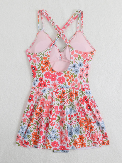 Flora Primavera Maillot de bain une pièce jupe intégrée 